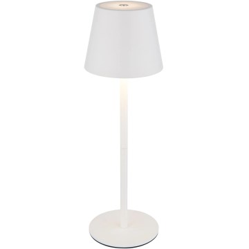 Globo - Himennettävä LED-kosketusohjattu ladattava ulkokäyttöön tarkoitettu pöytälamppu, 3-toiminen, LED/3W/5V, 3000/4000/5000K, IP54, 1800 mAh, valkoinen