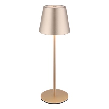 Globo - himmennettävä, kosketusohjattu, ladattava ulkokäyttöinen pöytävalaisin 3-in-1 LED/3W/5V 3000/4000/5000K IP54 1800 mAh messinki