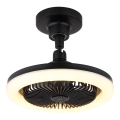 Globo - Himmennettävä LED-kattotuuletin LED/20W/230V 3000-6500K musta + kaukosäädin