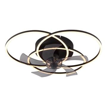 Globo - himmennettävä LED-kattotuuletin LED/40W/230V 3000-6500K musta + kaukosäädin