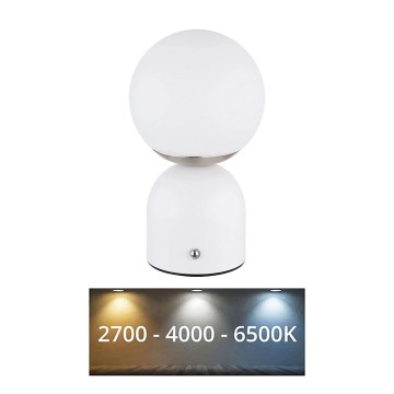 Globo - Himmennettävä LED-kosketuspöytävalaisin LED/2,5W/3,7V 2700/4000/6500K 1800 mAh USB valkoinen