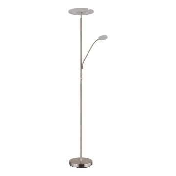 Globo - himmennettävä LED-lattiavalaisin LED/28W/230V + LED/5W 3000K mattakromi