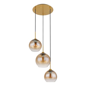 Globo - Kattokruunu johdolla 3xE27/60W/230V messinki