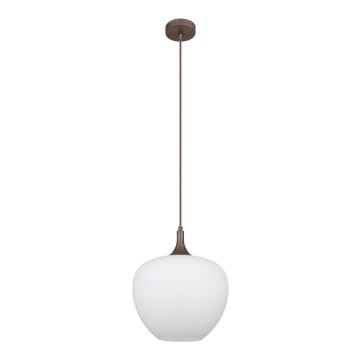 Globo - Kattokruunu johdossa 1xE27/60W/230V halkaisija 29 cm valkoinen/ruskea