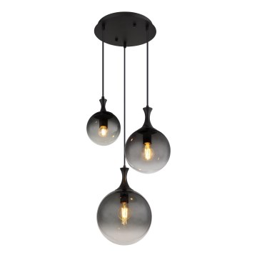Globo - Kattokruunu johdossa 3xE27/10W/230V halkaisija 48 cm musta