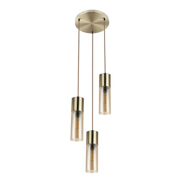 Globo - Kattokruunu johdossa 3xE27/25W/230V halkaisija 30 cm messinki