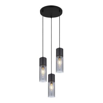 Globo - Kattokruunu johdossa 3xE27/25W/230V halkaisija 30 cm musta
