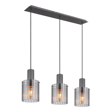 Globo - Kattokruunu johdossa 3xE27/40W/230V harmaa