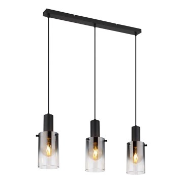 Globo - Kattokruunu johdossa 3xE27/40W/230V musta