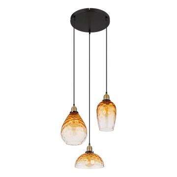 Globo - Kattokruunu johdossa 3xE27/60W/230V halkaisija 46 cm oranssi