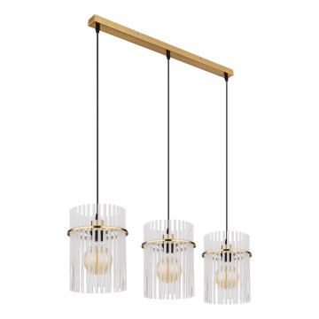 Globo - Kattokruunu johdossa 3xE27/60W/230V kulta