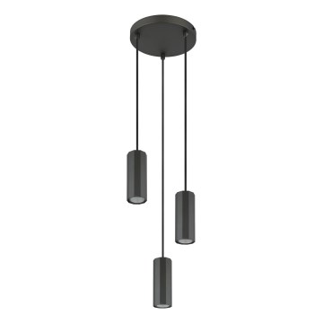 Globo - Kattokruunu johdossa 3xGU10/25W/230V musta