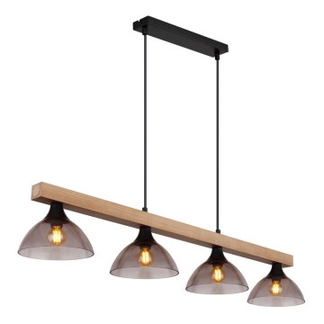 Globo - Kattokruunu johdossa 4xE14/15W/230V mänty