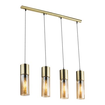 Globo - Kattokruunu johdossa 4xE27/25W/230V messinki