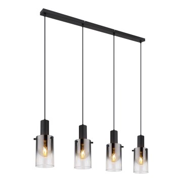 Globo - Kattokruunu johdossa 4xE27/40W/230V musta