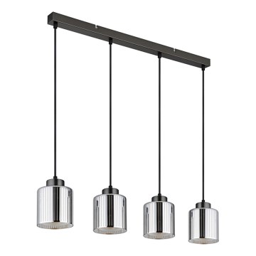 Globo - Kattokruunu johdossa 4xE27/60W/230V kiiltävä kromi