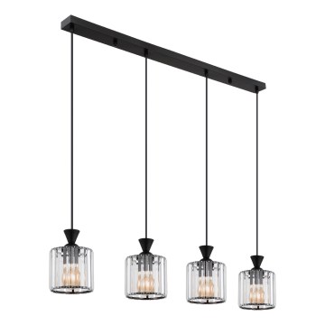 Globo - Kattokruunu johdossa 4xE27/60W/230V musta