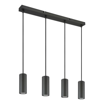 Globo - Kattokruunu johdossa 4xGU10/25W/230V musta