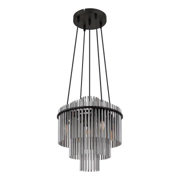 Globo - Kattokruunu johdossa 5xE14/40W/230V musta