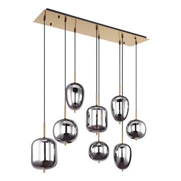 Globo - Kattokruunu johdossa 8xE14/40W/230V savuinen