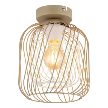 Globo - Kattovalaisin 1xE27/40W/230V halkaisija 18 cm beige/valkoinen