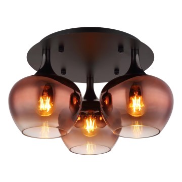 Globo - Kiinteä kattokruunu 3xE27/40W/230V halkaisija 45 cm kupari