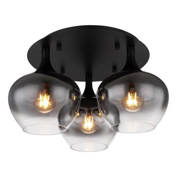 Globo - Kiinteä kattokruunu 3xE27/40W/230V halkaisija 45 cm musta