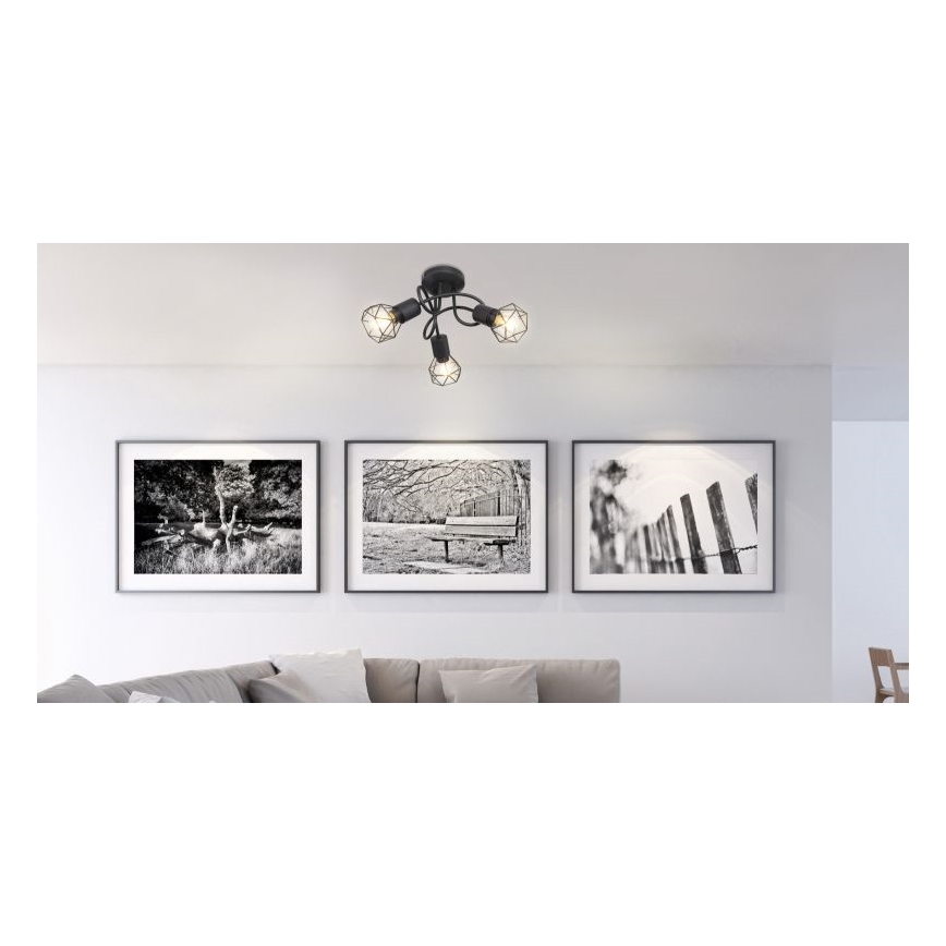 Globo - Kiinteä LED-kattokruunu 3xE14/6W/230V musta