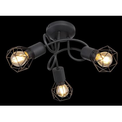 Globo - Kiinteä LED-kattokruunu 3xE14/6W/230V musta