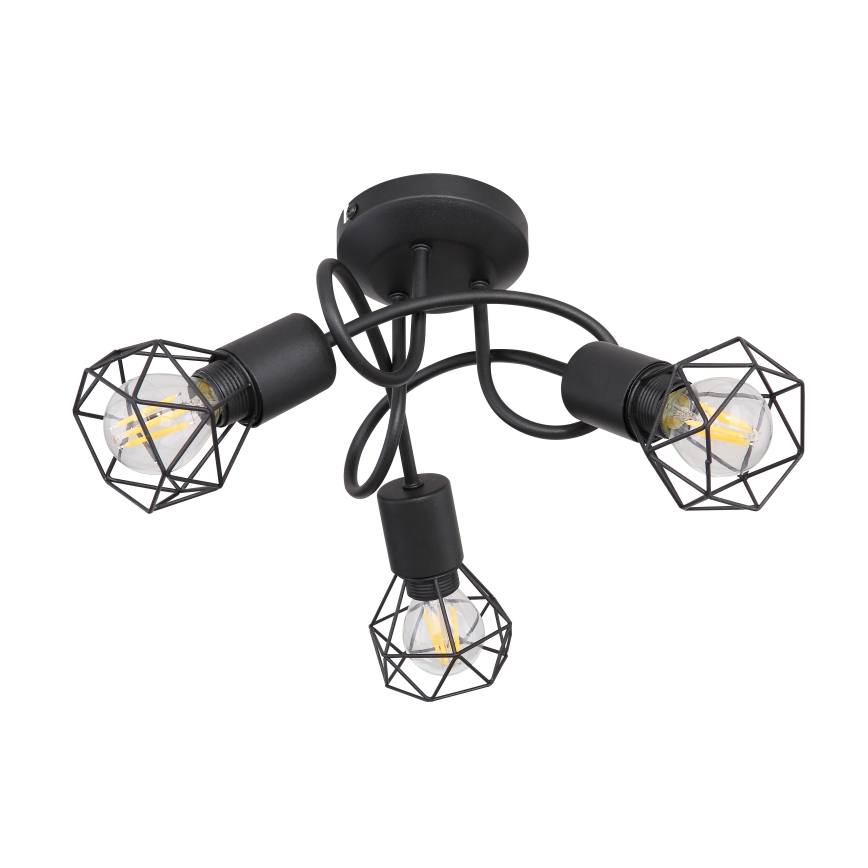 Globo - Kiinteä LED-kattokruunu 3xE14/6W/230V musta