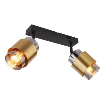 Globo - Kohdevalo 2xE27/40W/230V musta/messinki