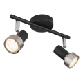 Globo - Kohdevalo  2xGU10/25W/230V musta/hopea