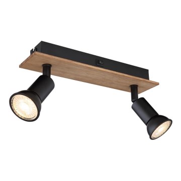 Globo - Kohdevalo 2xGU10/35W/230V puu/musta