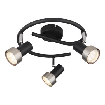 Globo - Kohdevalo  3xGU10/25W/230V musta/hopea