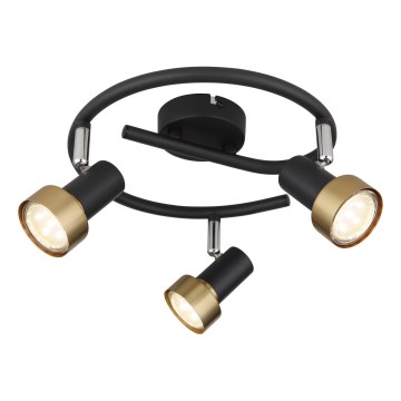 Globo - Kohdevalo  3xGU10/25W/230V musta/kulta
