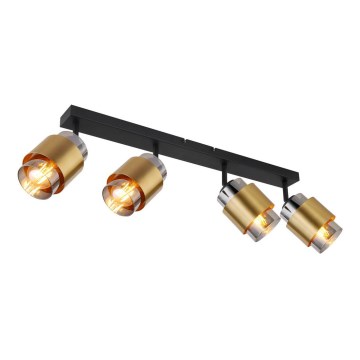 Globo - Kohdevalo 4xE27/40W/230V musta/messinki