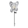 Globo - LED-aurinkovalaisin LED/3V IP44 300 mAh hopeanvärinen perhosenmuotoinen
