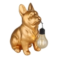 Globo - LED-aurinkovalaisin LED/3V IP44 300 mAh, kultainen koira