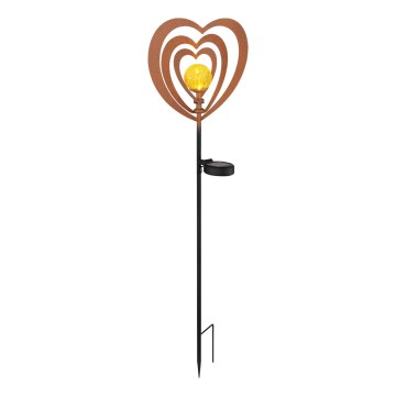 Globo - LED-aurinkovalaisin LED/3V IP44 300 mAh ruosteenvärinen sydän
