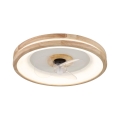 Globo - LED Himmennettävä kattovalaisin tuulettimella LED/30W/230V 2700-6500K ruskea + kauko-ohjaus
