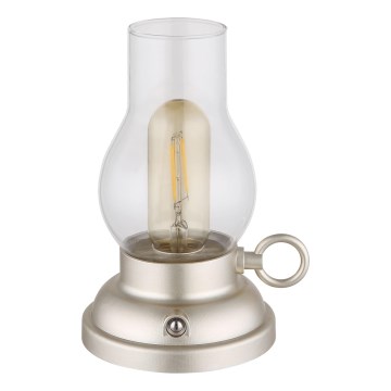 Globo - LED himmennettävä ladattava kosketuspöytävalaisin LED/1W/3,7V 1200 mAh mattakromi