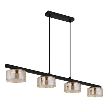 Globo - LED-kattokruunu johdossa 4xGX53/6W/230V savuinen/ruskea