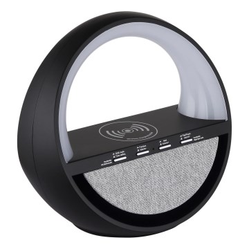 Globo - LED RGB kosketusohjattu ladattava pöytälamppu kaiuttimella ja langattomalla QI-latauksella LED/3,5W/5V 1800 mAh
