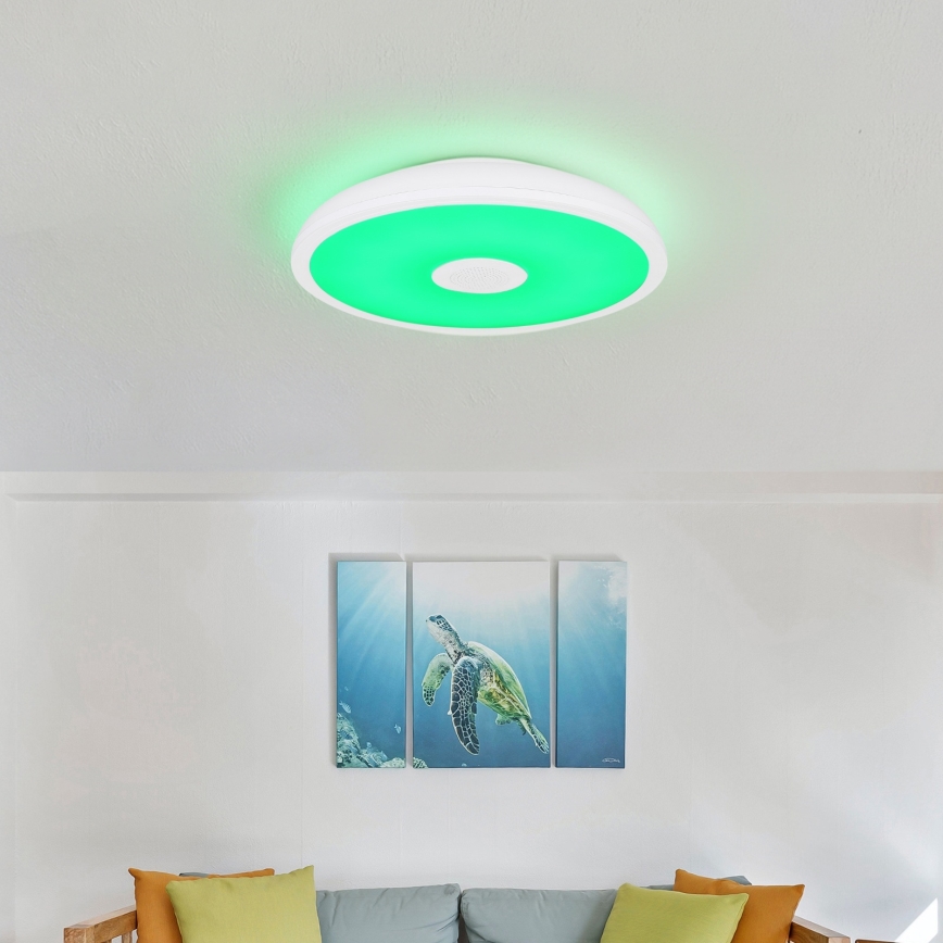 Globo - LED RGBW Himmennettävä kylpyhuonevalo kaiuttimella LED/18W/230V 3000-6500K IP44 + kauko-ohjaus