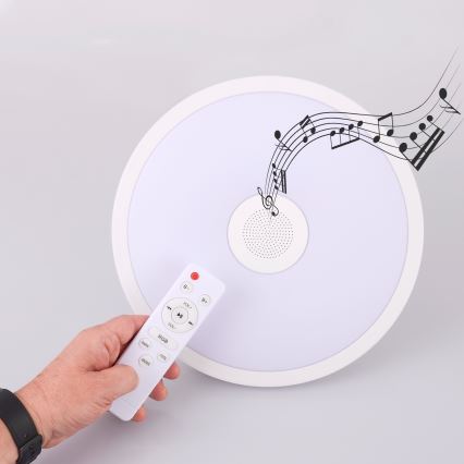 Globo - LED RGBW Himmennettävä kylpyhuonevalo kaiuttimella LED/18W/230V 3000-6500K IP44 + kauko-ohjaus