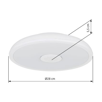 Globo - LED RGBW Himmennettävä kylpyhuonevalo kaiuttimella LED/18W/230V 3000-6500K IP44 + kauko-ohjaus