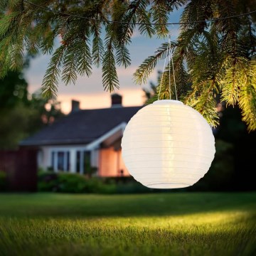 Globo - LED-riippuvalaisin aurinkokennolla LED/0,5W/3V IP44 valkoinen 300 mAh