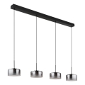 Globo - LED-riippuvalaisin vaijerilla LED/24W/230V musta/savunharmaa