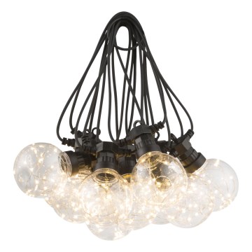 Globo - LED-ulkovalaistuskoristeketju 10xLED/0,27W/230V 7,5 m IP44 musta