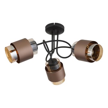 Globo - Pinta-asennettava kattokruunu 3xE27/40W/230V musta/pronssi
